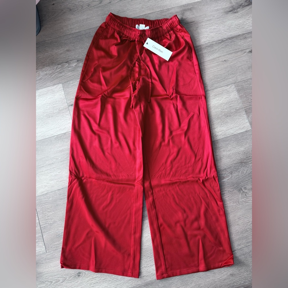 Calvin Klein Vibrant Red Drawstring Pants